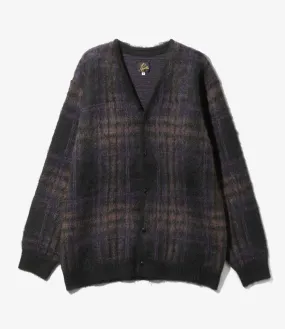 Mohair Cardigan – Taupe Plaid