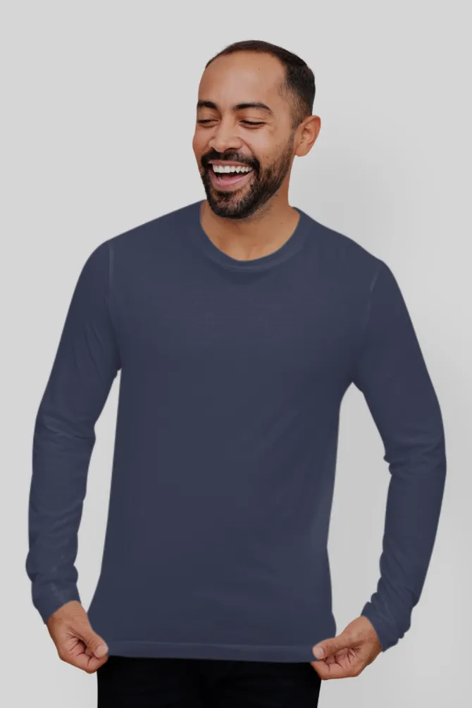 Navy Blue Full Sleeve T-shirt for men