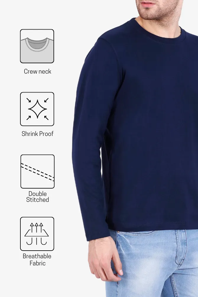 Navy Blue Full Sleeve T-shirt for men