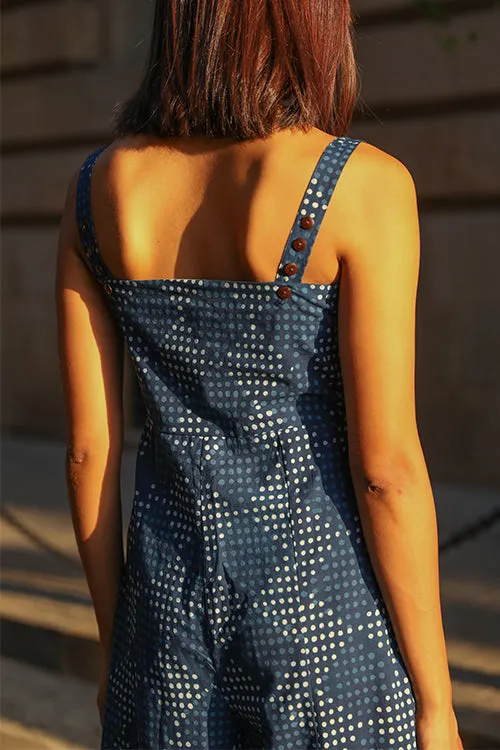 Okhai 'Forget Me Not' Pure Cotton Indigo Sleeveless Jumpsuit