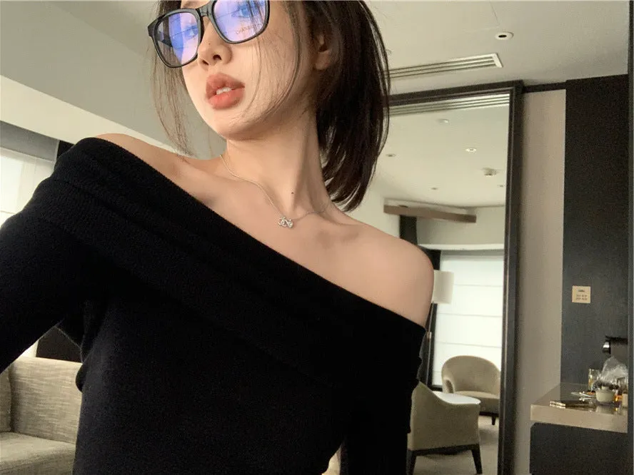 Parisian Nights One-Shoulder Sweater