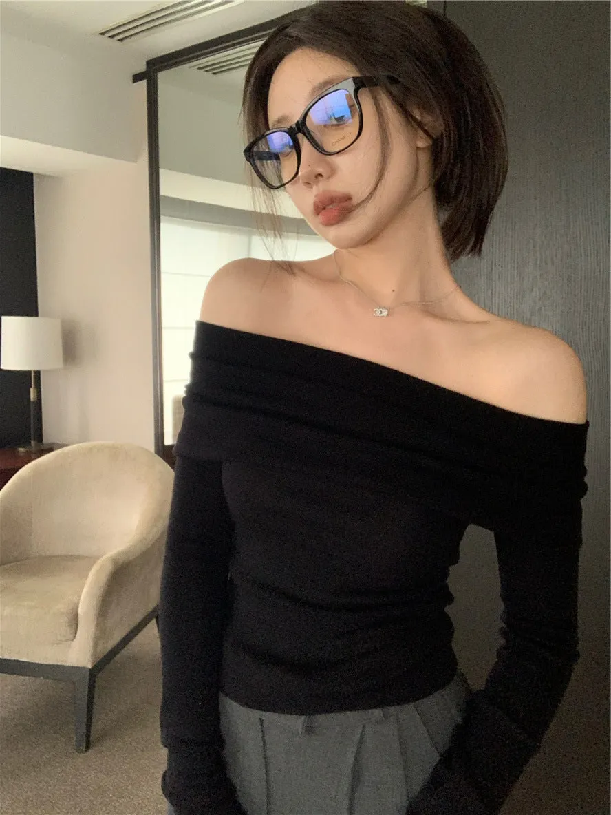 Parisian Nights One-Shoulder Sweater