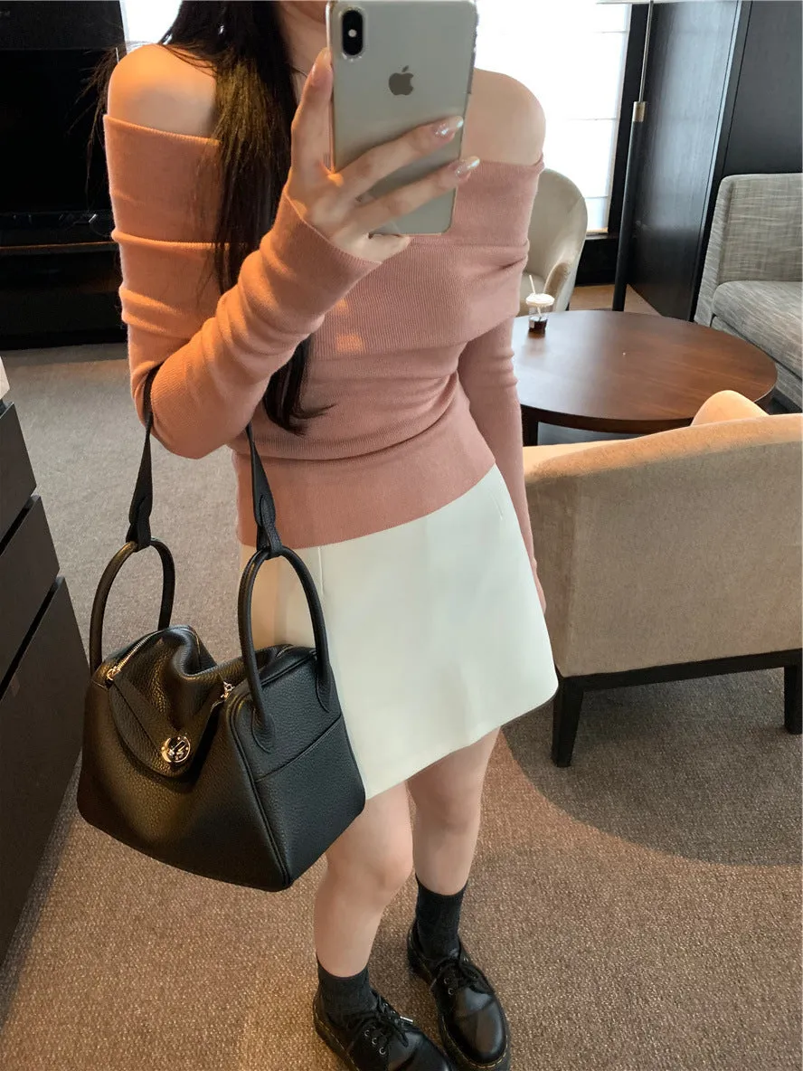 Parisian Nights One-Shoulder Sweater