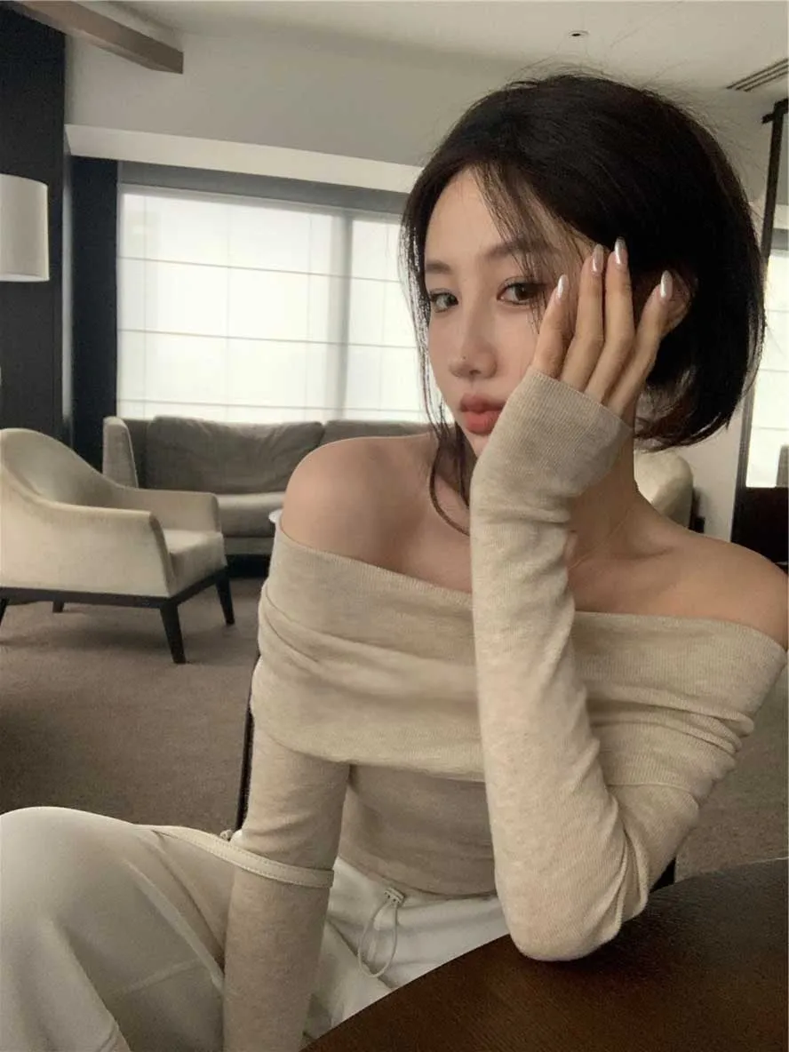 Parisian Nights One-Shoulder Sweater