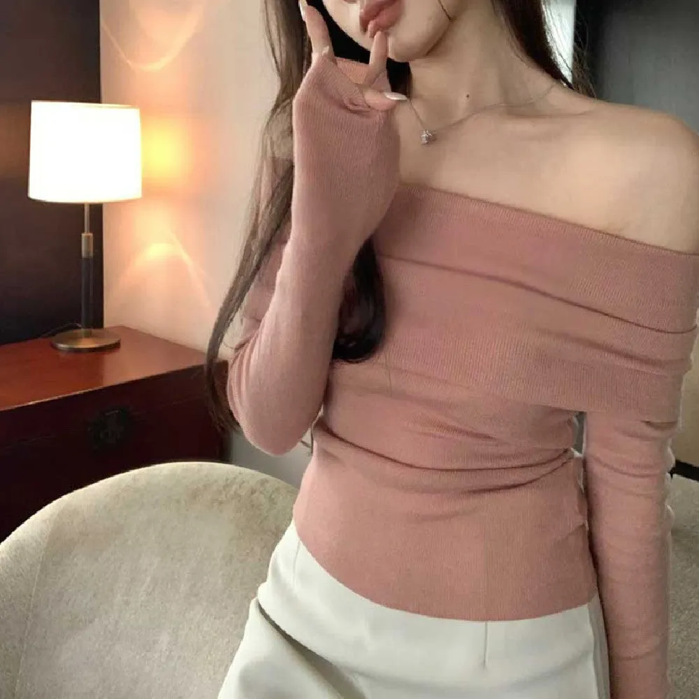 Parisian Nights One-Shoulder Sweater