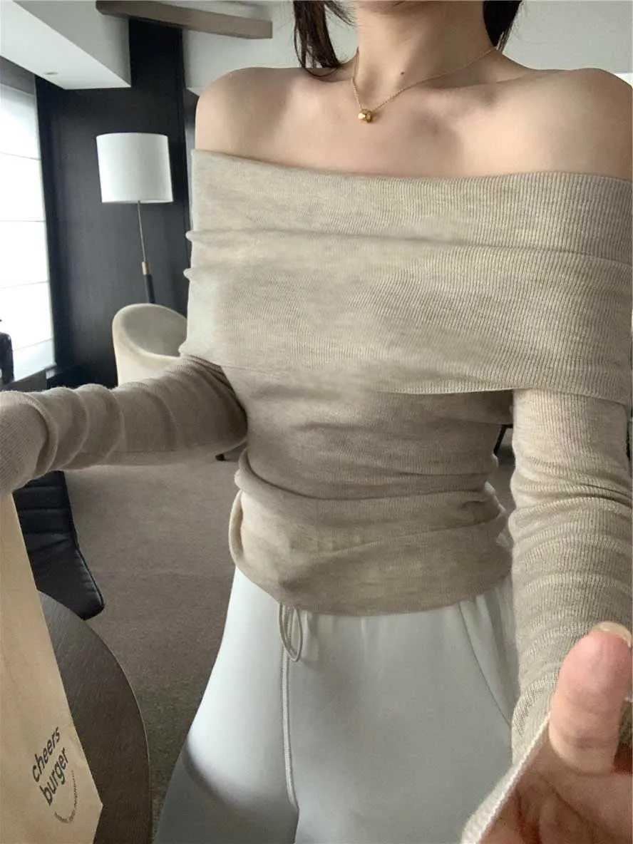 Parisian Nights One-Shoulder Sweater