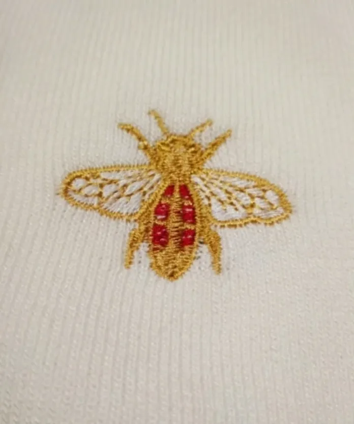 Preppy Bee Embroidered Cardigan