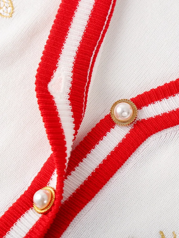 Preppy Bee Embroidered Cardigan