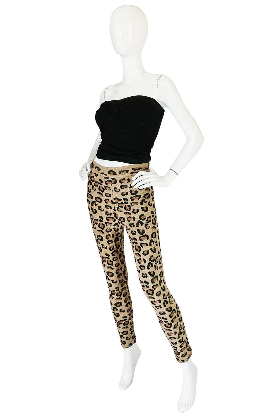 Rare 1991 Museum Held Azzedine Alaia Leopard Leggings