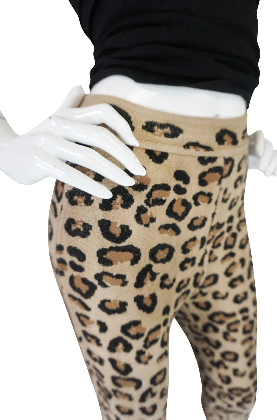 Rare 1991 Museum Held Azzedine Alaia Leopard Leggings