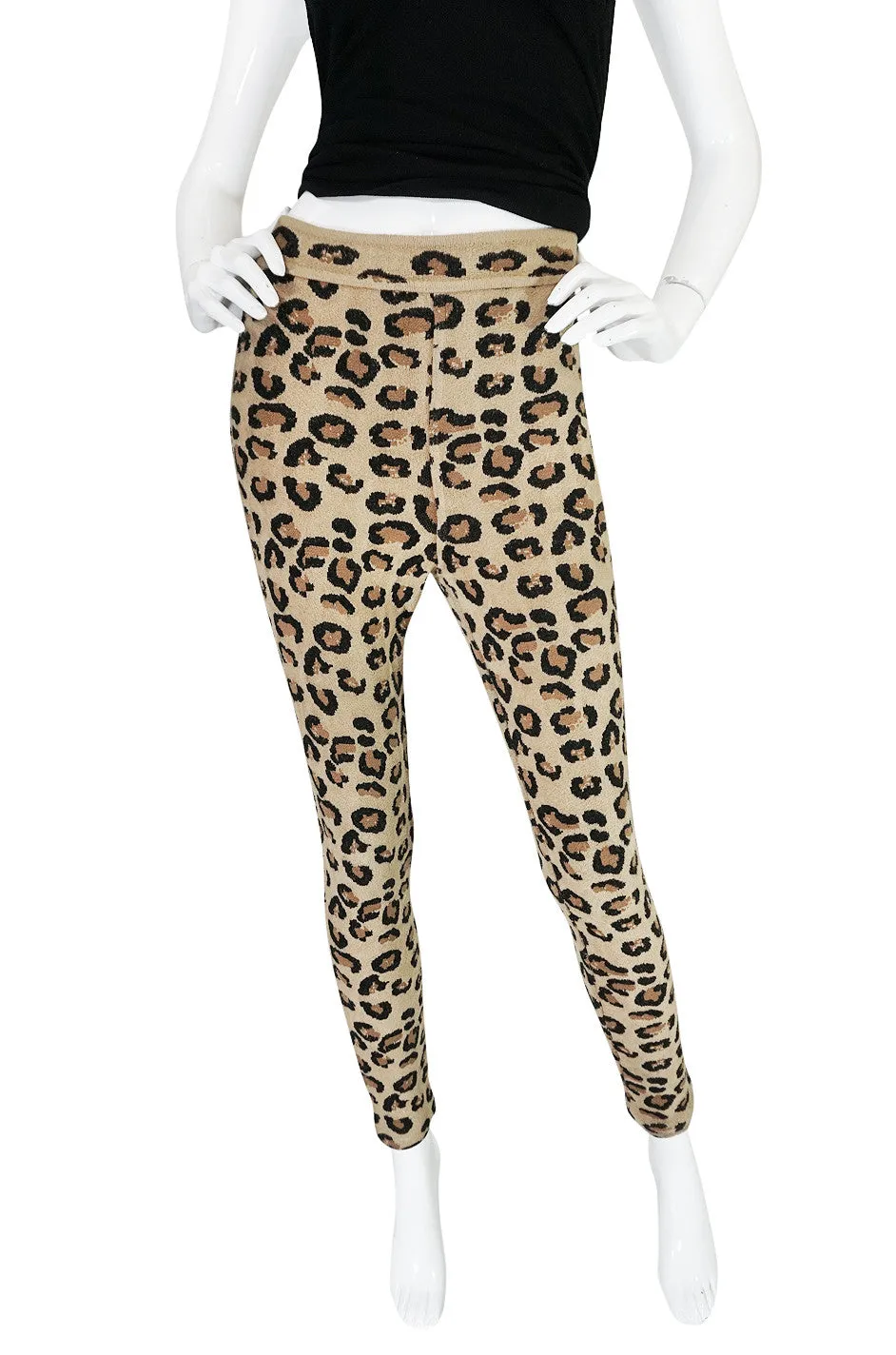 Rare 1991 Museum Held Azzedine Alaia Leopard Leggings