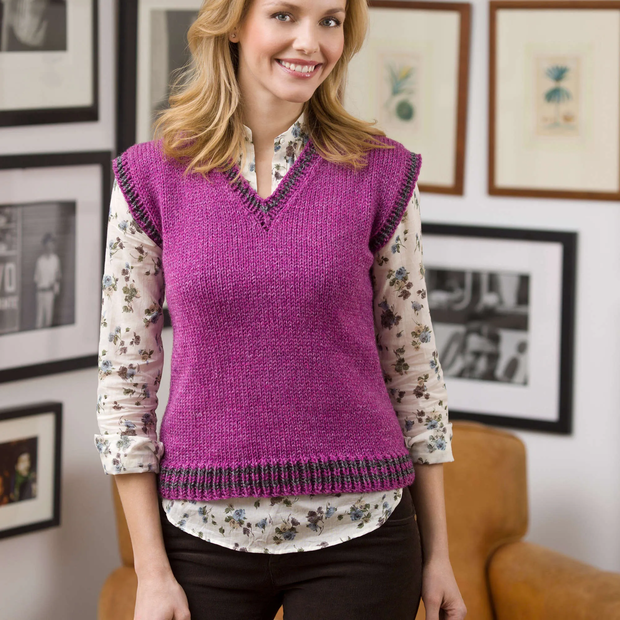 Red Heart Knit Classic Vest