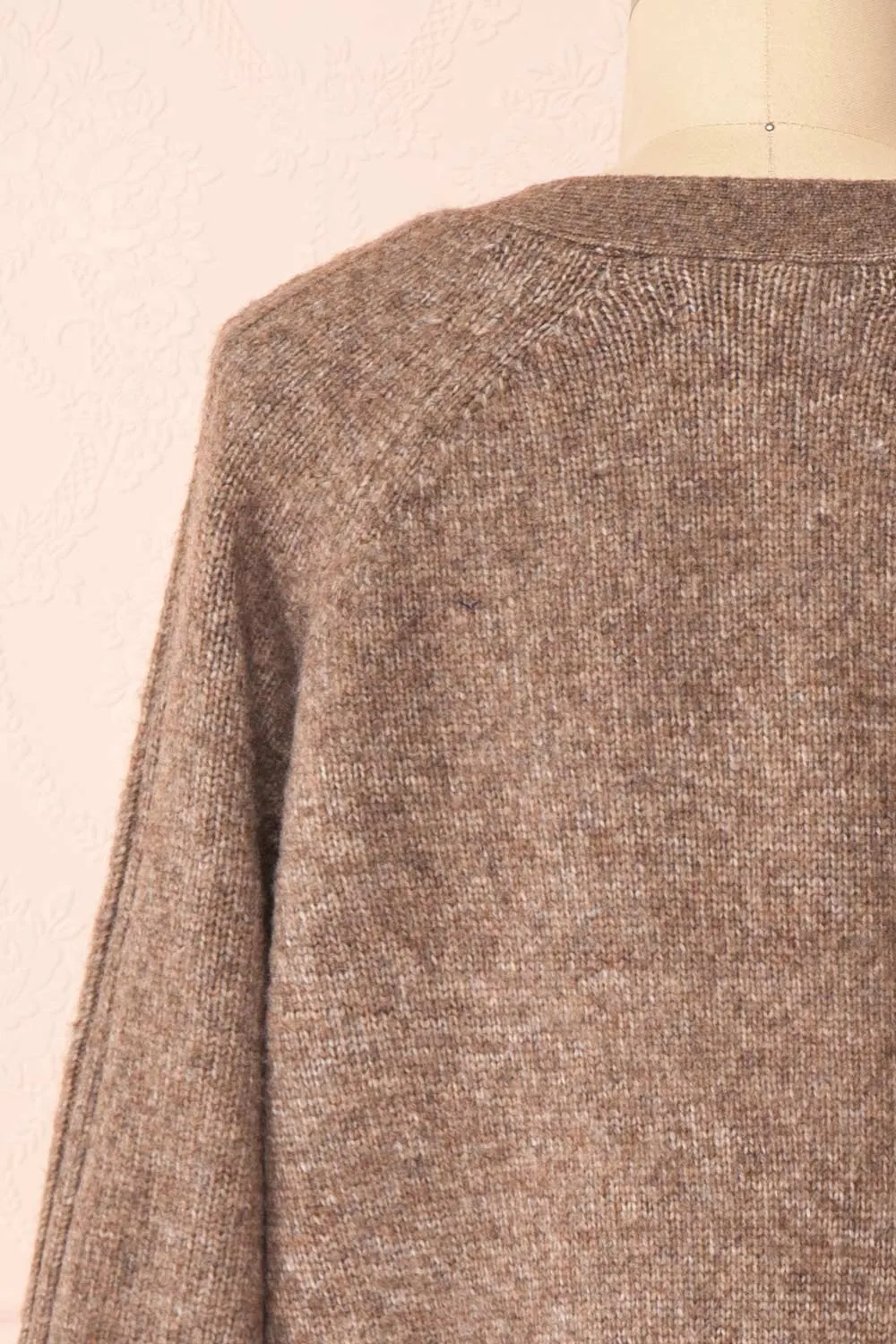 Sansia Taupe | Soft V-Neck Cardigan