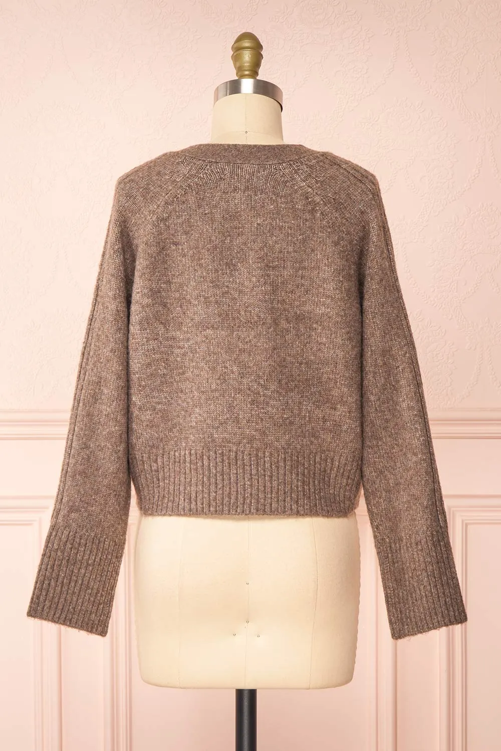 Sansia Taupe | Soft V-Neck Cardigan