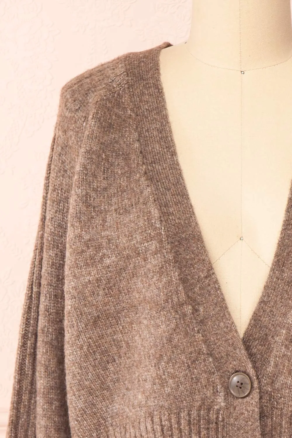 Sansia Taupe | Soft V-Neck Cardigan
