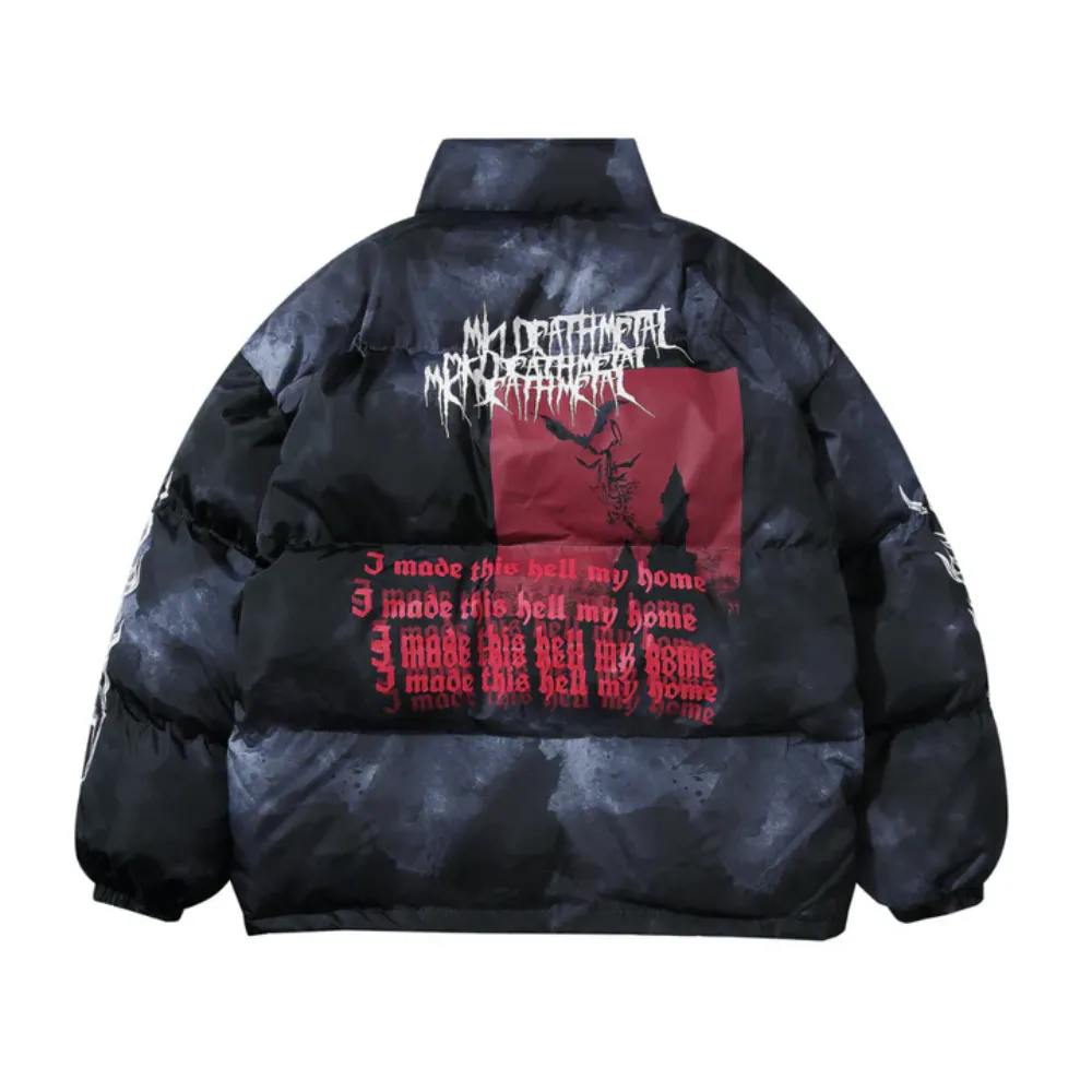 Street Tie Dye Letter Coat