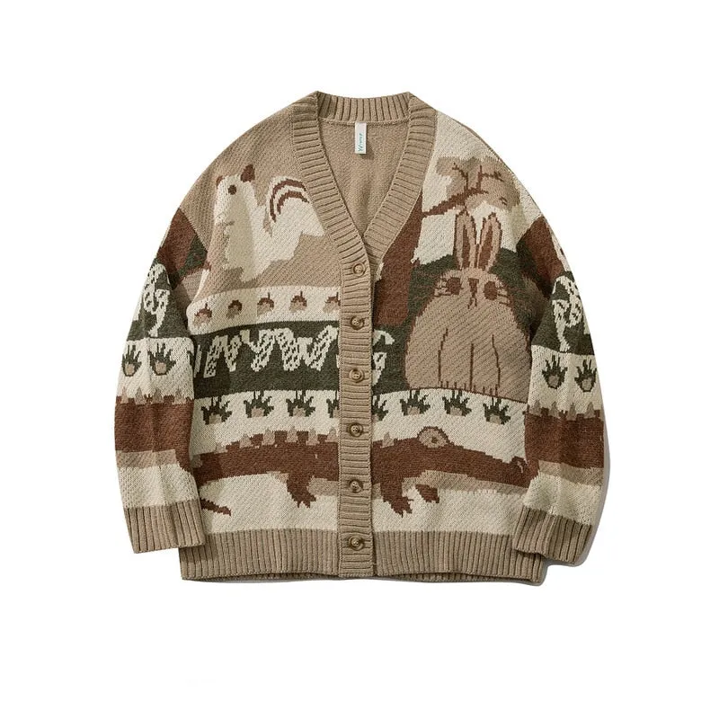 Ugly Woodland Critters Knitted Sweater Cardigans