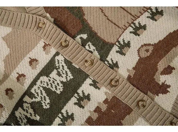 Ugly Woodland Critters Knitted Sweater Cardigans
