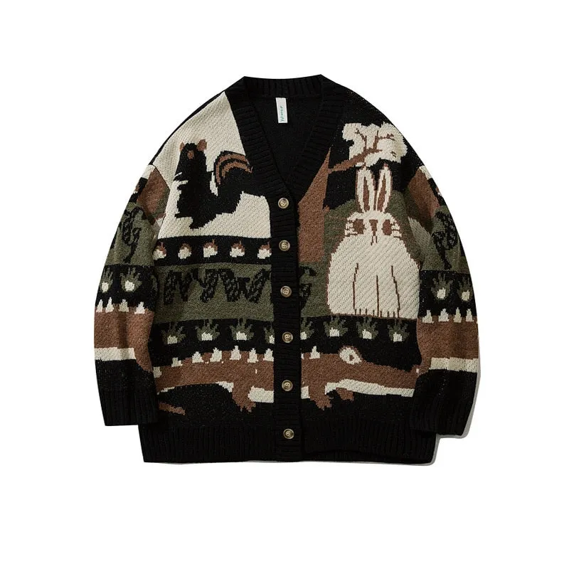 Ugly Woodland Critters Knitted Sweater Cardigans