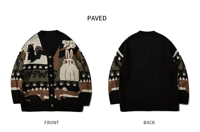 Ugly Woodland Critters Knitted Sweater Cardigans