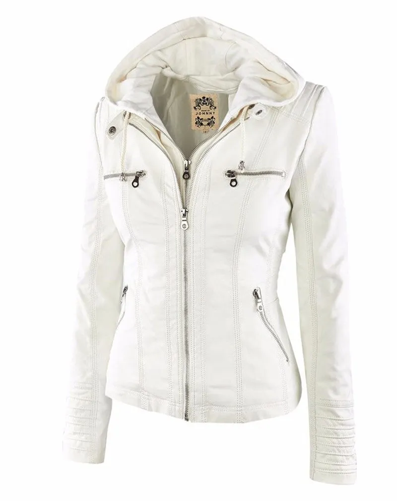 VenusFox Windproof Faux Leather Jacket Plus Size