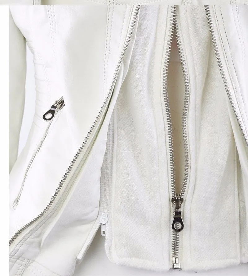VenusFox Windproof Faux Leather Jacket Plus Size