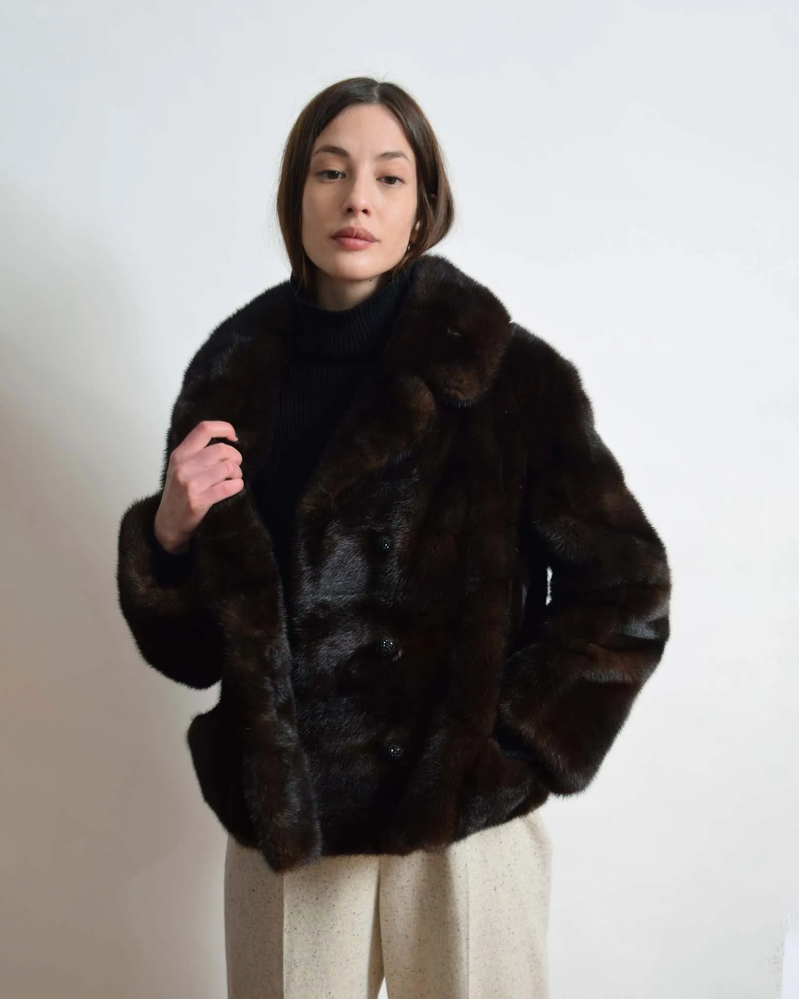 Vintage 1960s Mahogany Mink Coat