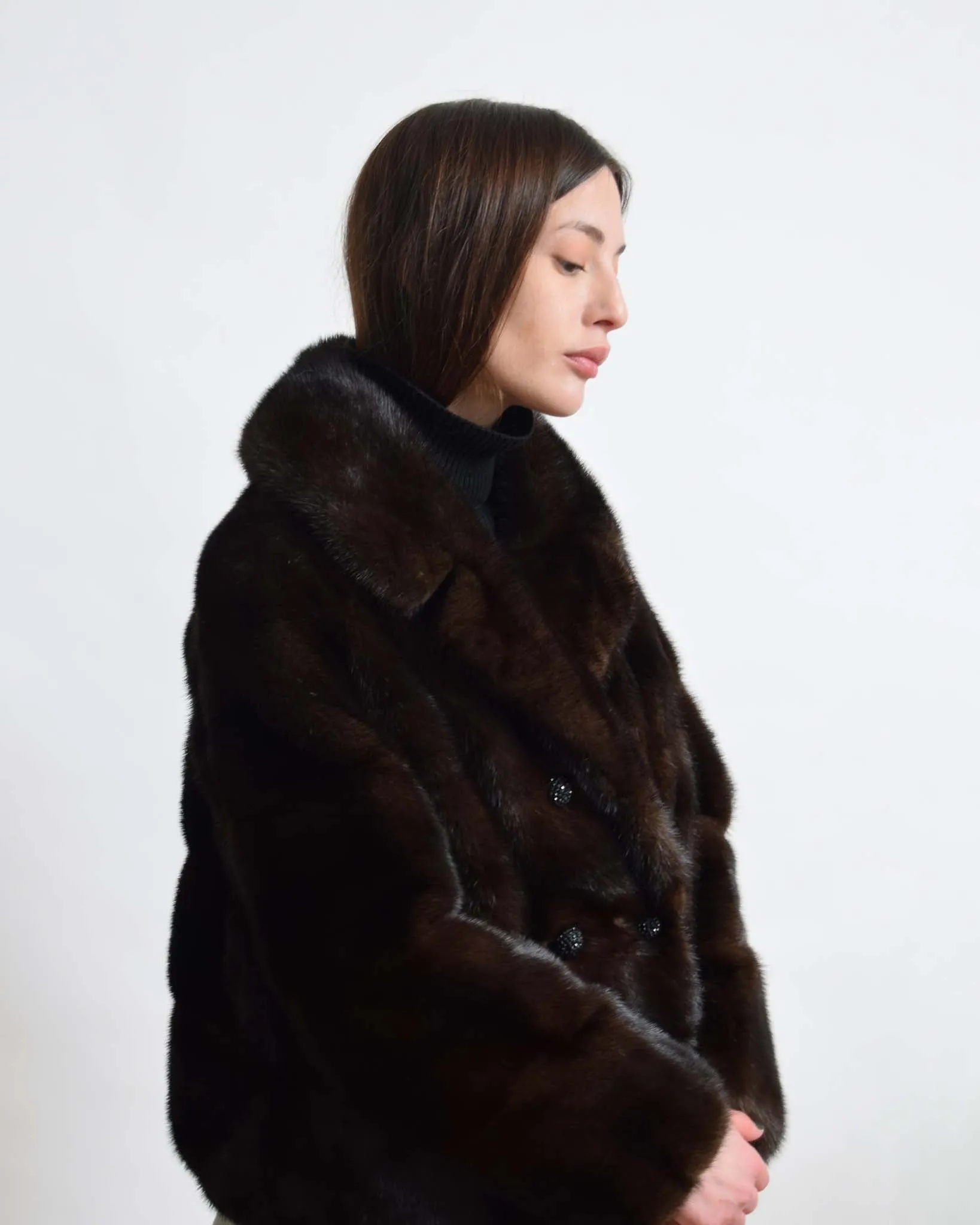 Vintage 1960s Mahogany Mink Coat