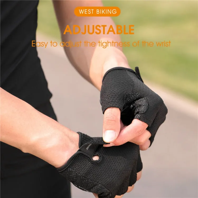 WEST BIKING YP0211218 Cycling Breathable Short Gloves Non-Slip Half Finger Gloves, Size: XL(Red)