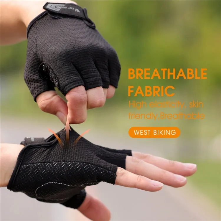 WEST BIKING YP0211218 Cycling Breathable Short Gloves Non-Slip Half Finger Gloves, Size: XL(Red)