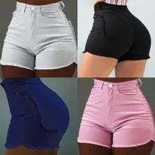 Women Button Denim Jeans Bodycon Pants