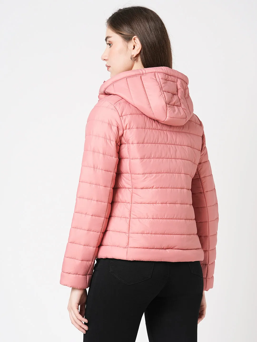 Women Hooded Puffer Slim Fit Jacket