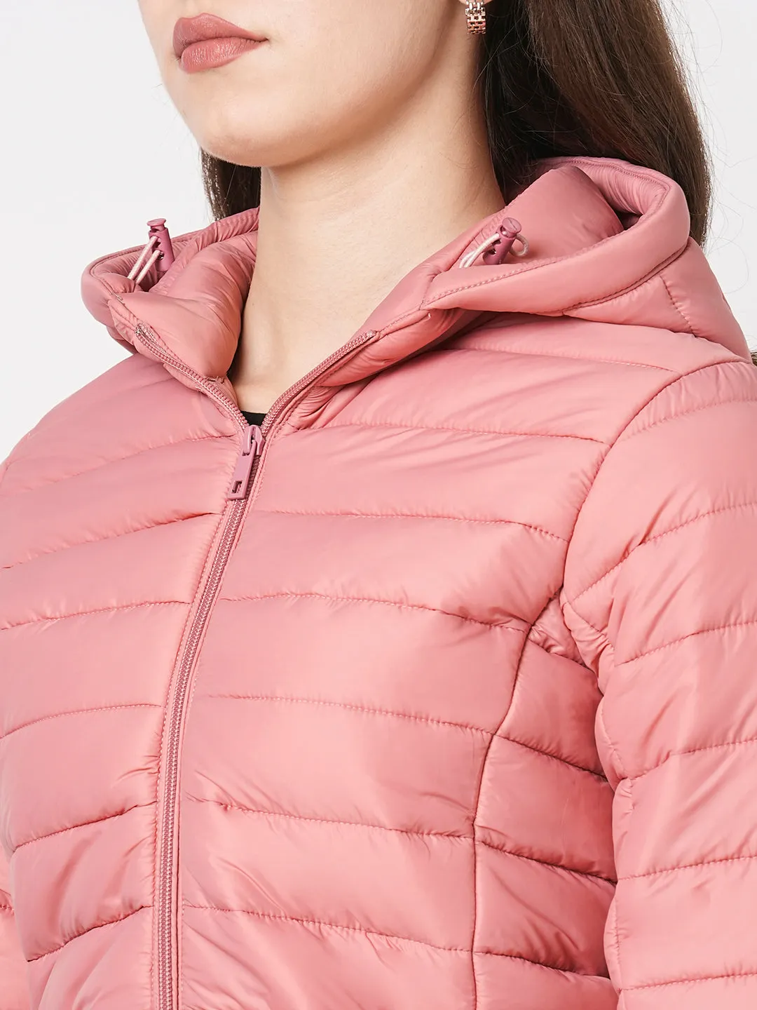 Women Hooded Puffer Slim Fit Jacket