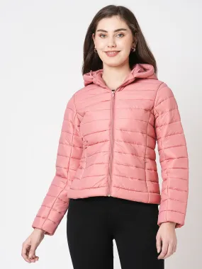 Women Hooded Puffer Slim Fit Jacket