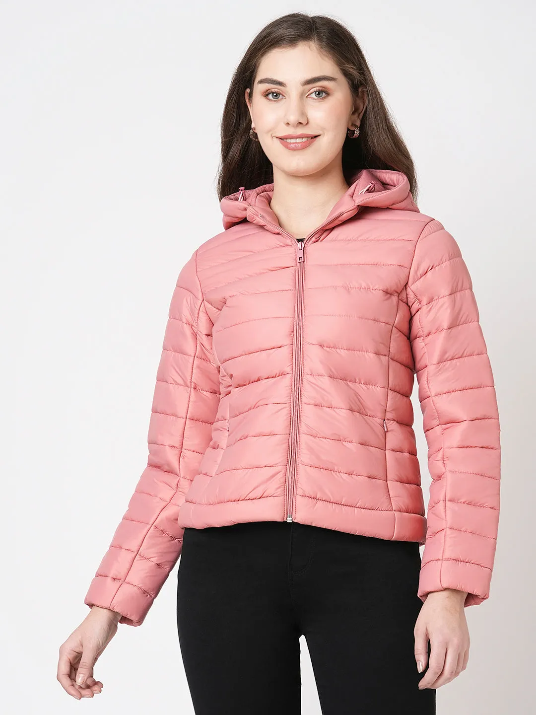 Women Hooded Puffer Slim Fit Jacket